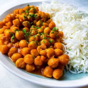 Chana Bhuna met Rijst.