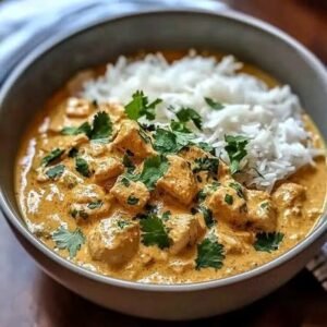 Chicken Dansak met rijst.