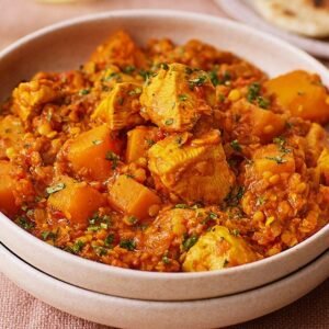 Chicken Dansak met Nan brood.