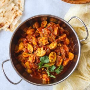 Mushroom Bhaji met Nan brood.