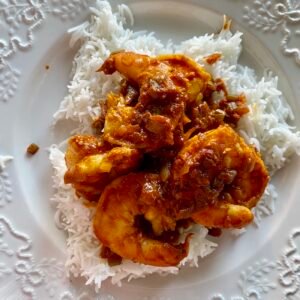 Prawn Himalaya met Rijst.