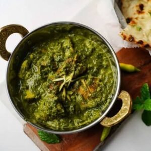 Saag Chicken met Nan brood.