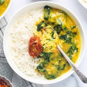 Dal saag met Rijst.
