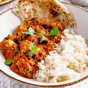 Chicken Balti met rijst.