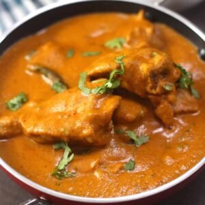 Chicken Korma met rijst.